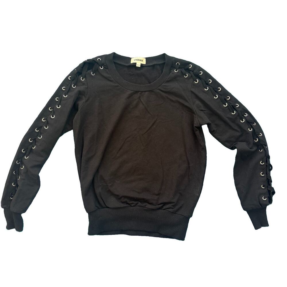 L’agence XS black sweatshirt rock roll punk Black Long Sleeve Top
